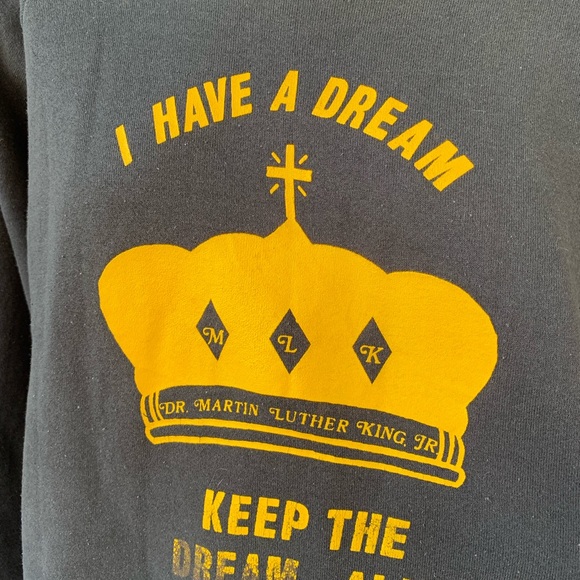 Vintage "I have a dream" MLK raglan sleeve sweatshirt size Large. - Picture 3 of 8